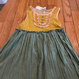 Yellow and green polkadot dress size 8, Matilda, Jane